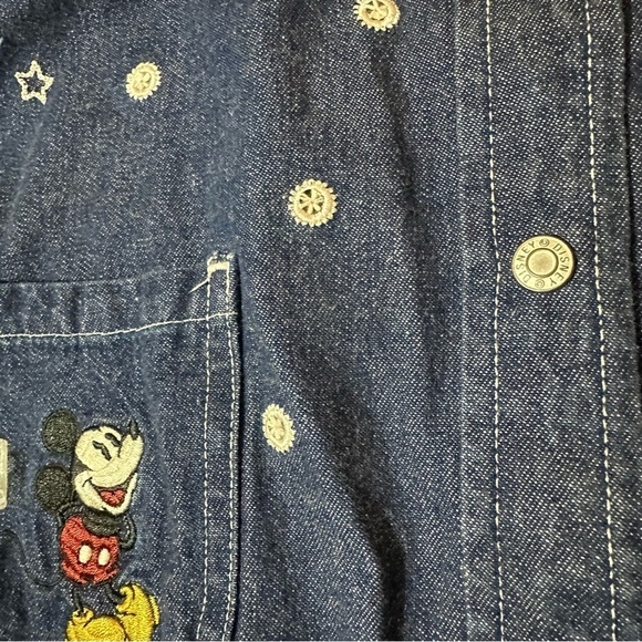 Vtg 90s Disney Store Denim Shirt Mickey Minnie - Picture 3 of 6